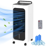 Climatiseur d'Air Portable 3-en-1 avec Réservoir d'Eau, Télécommande, Oscillation 90°, Minuterie et Ventilateur Silencieux – Image 4