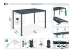 Pergola bioclimatique autoportée PIANA 3x2m aluminium gris - Lames orientables – Image 4
