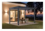 Pergola bioclimatique autoportée PIANA 3x2m aluminium gris - Lames orientables – Image 3