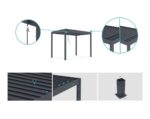 Pergola bioclimatique autoportée PIANA 3x2m aluminium gris - Lames orientables – Image 7