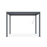 Pergola bioclimatica autoportante PIANA 3x2 m in alluminio grigio - Lamelle orientabili