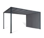 Pergola scorrevole a due lati 3x4 m, gazebo da giardino con telo grigio antracite - immagine 8