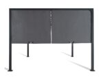 Pergola scorrevole a due lati 3x4 m, gazebo da giardino con telo grigio antracite - immagine 6