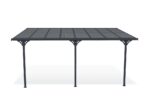 Pergola/Carport adossé 15m² KLEO 5x3m aluminium gris
