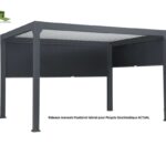 Manueller Seitenvorhang „Actual“ für die Pergola „Green Outside“ (3 m), Farbe: Schwarz sandgestrahlt