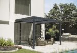 Anbau-Pergola „Windsor“ mit LED-Beleuchtung, 3 x 4 m, Anthrazit – Bild 4