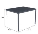 Anbau-Pergola „Windsor“ mit LED-Beleuchtung, 3 x 4 m, Anthrazit – Bild 3