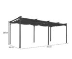 Pergola édition spéciale toit rétractable 3x6 M et 6 stores gris anthracite – Image 3