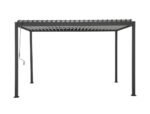Pergola bioclimatica autoportante in alluminio e acciaio grigio Samiel 4x3 m - immagine 4