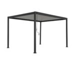 Pergola bioclimatica autoportante in alluminio e acciaio grigio Samiel 4x3 m