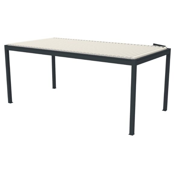 Pergola bioclimatique autoportante motorisée aluminium Oviedo gris 6 x 3 m