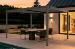 Freistehende bioklimatische Pergola PIANA 4 x 3 m, Aluminium in Taupe – verstellbare Lamellen – Bild 2