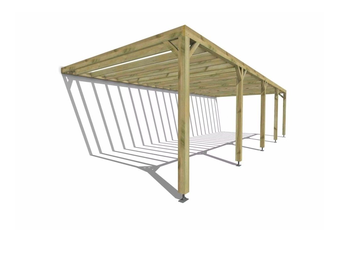 1383.jpg Holzpergola – 10 m x 4 m – an die Hauswand angebaut – in Tiefenrichtung – inklusive Lieferung – Bild 1
