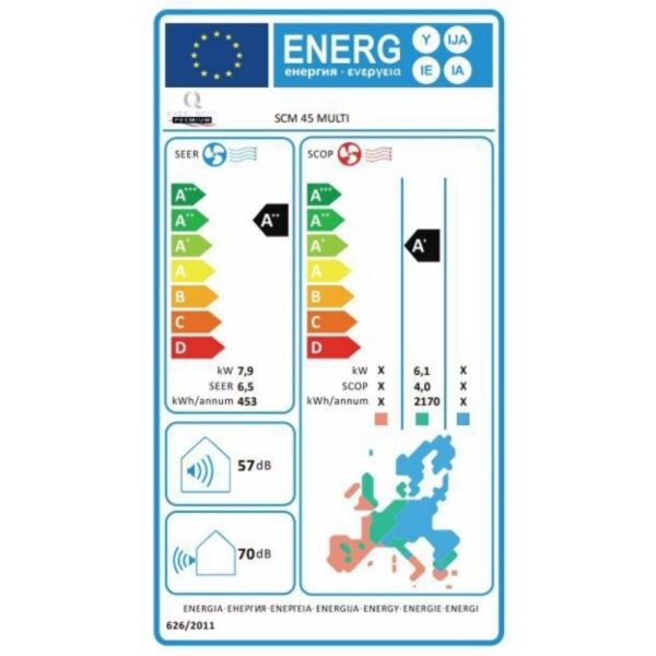 Impianto di climatizzazione reversibile SCM 45 MULTI "Q-Excellence Premium" completo - 7900 W