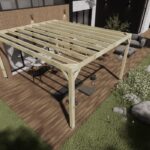 Holzpergola – 4 m x 5 m – freistehend – in der Tiefe ausgerichtet – inklusive Lieferung