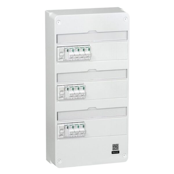 Tableau électrique pré-équipé et pré-câblé T3 au T5 - 3 rangées - 39 modules (18 inclus) Schneider Electric Resi9 XP