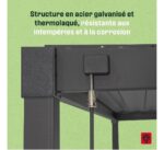 Pergola bioclimatica autoportante Tehuano in acciaio grigio Klikstrom 3 x 3 m - immagine 9