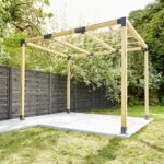 Pergola autoportée Lyna en bois traité 2.40 x 4 m
