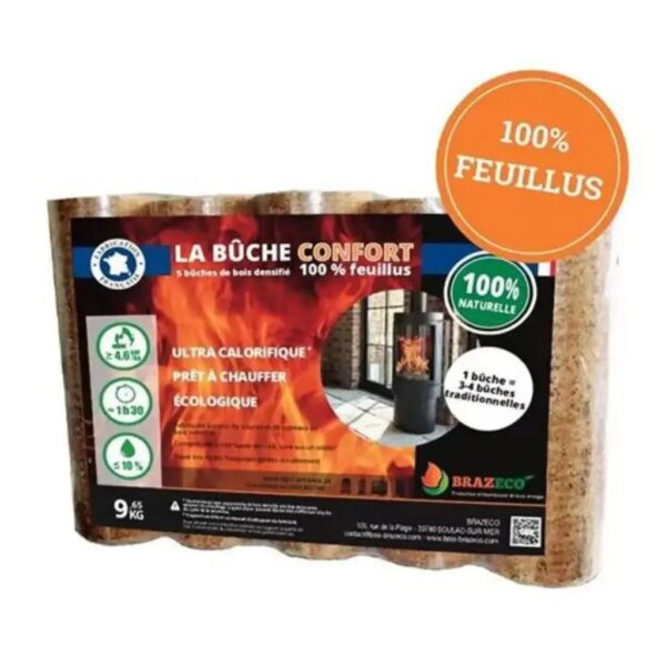 Bois de Chauffage Compressé Haute Performance – palette 100 packs